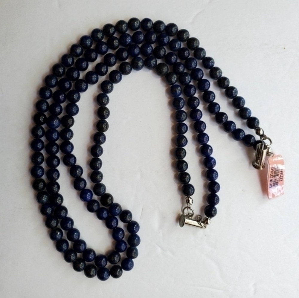 New Lapis Lazuli Look‎ Double Blue Beaded Necklace Jewelry NWT